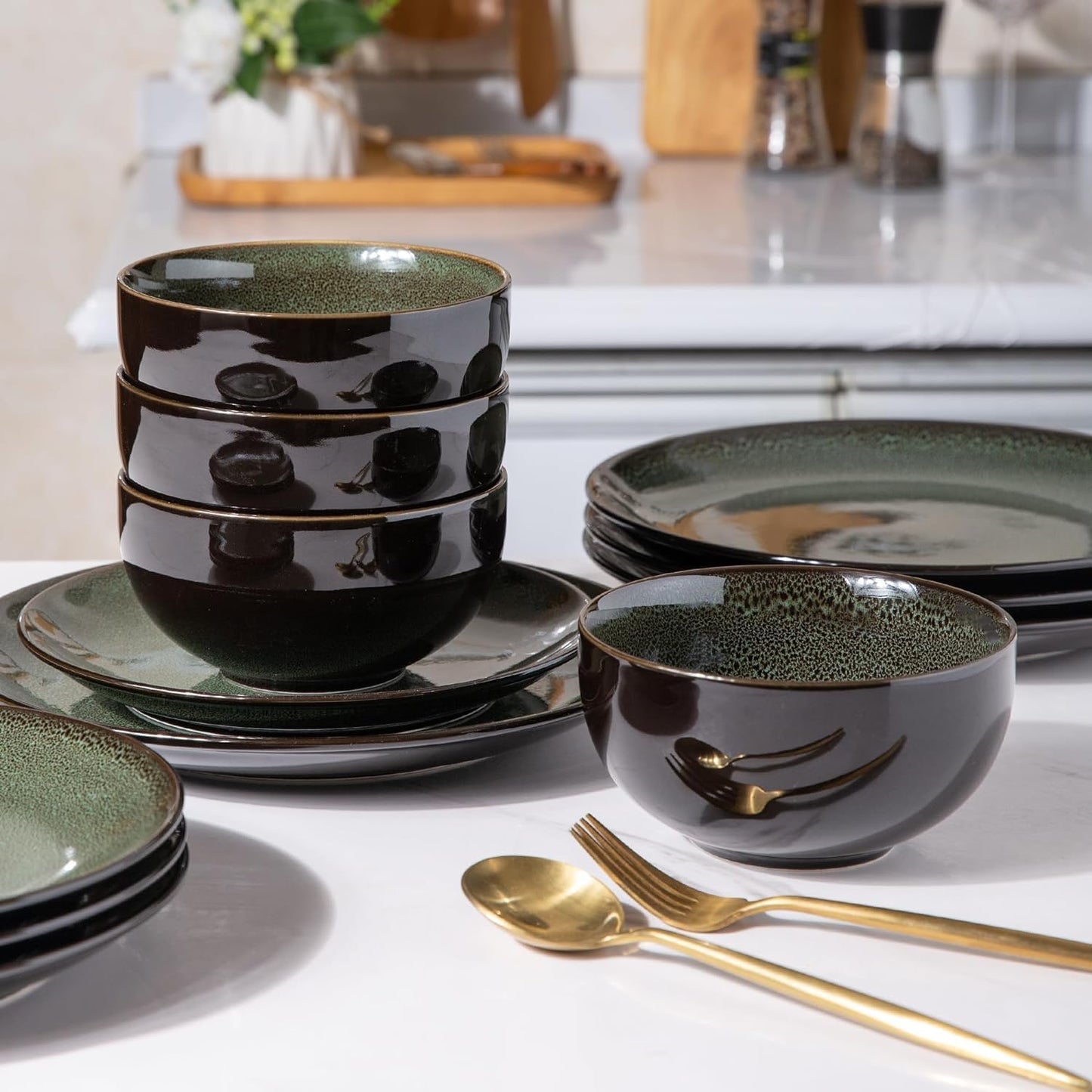 SLUDW069 Dinnerware Set - Dreamy Moonlight-Green