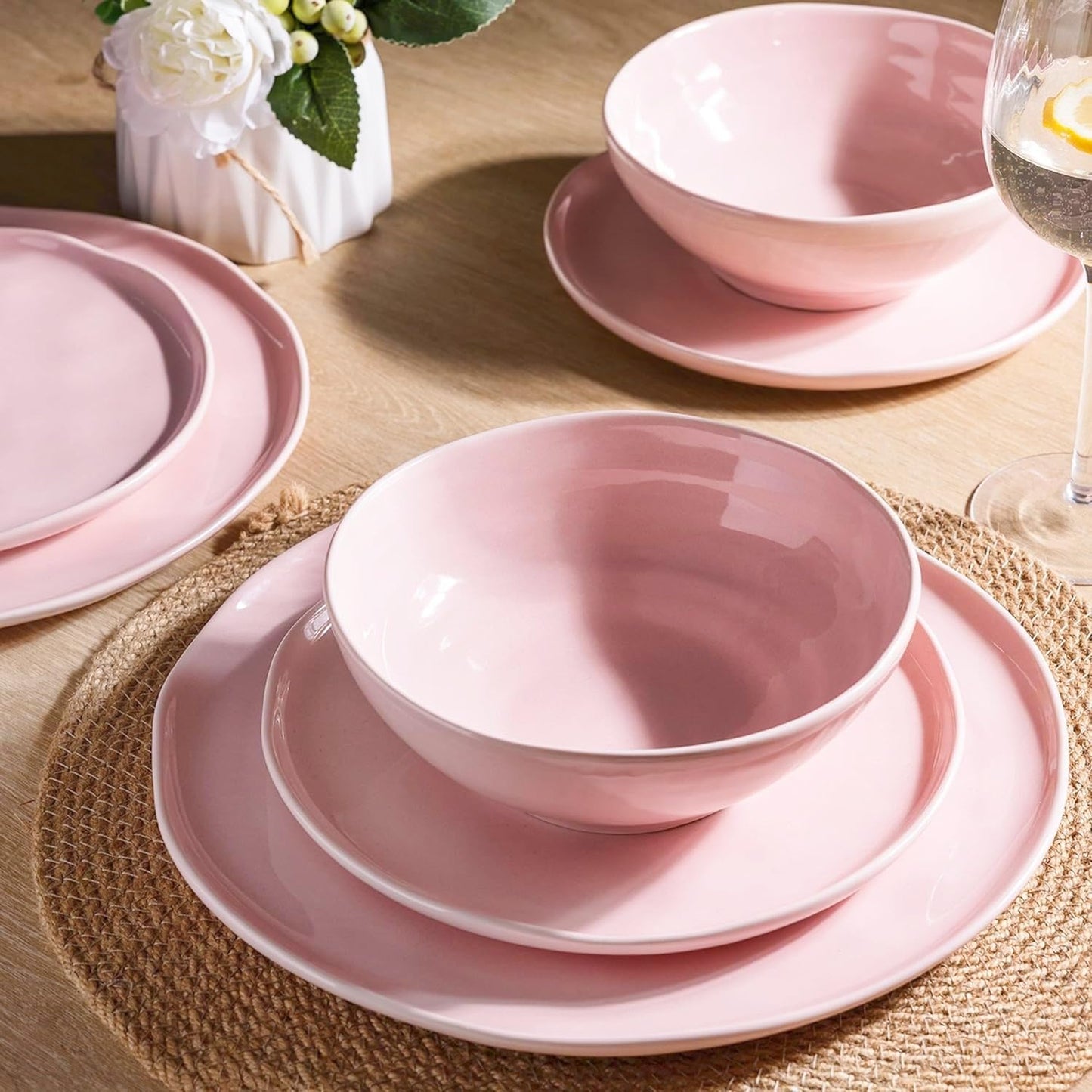 SLUDW015 Dinnerware Set - Pink