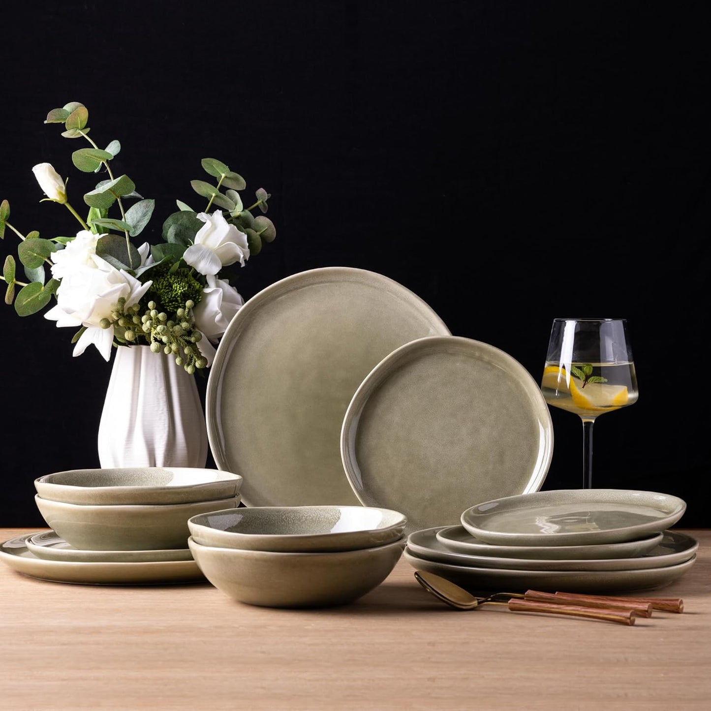 JYIDW007 Dinnerware Set - Olive Green