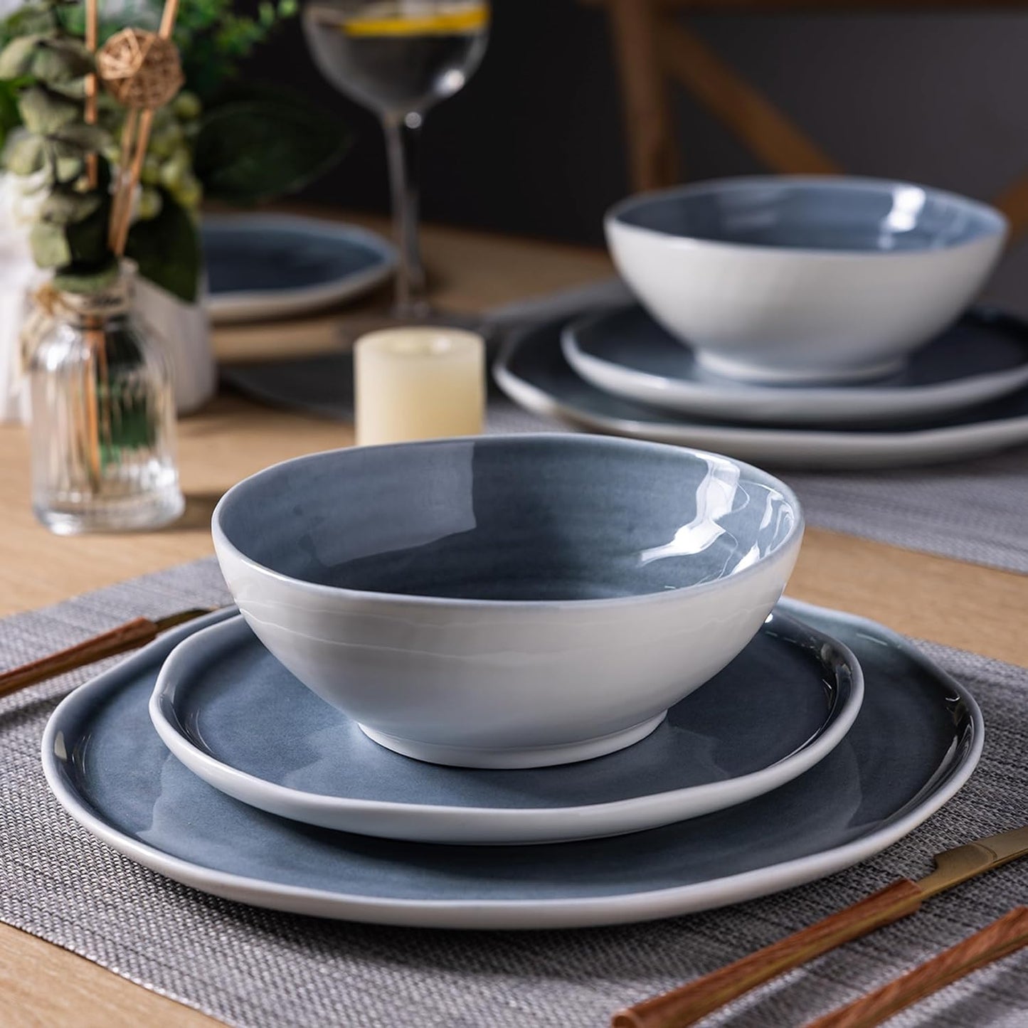 SLUDW015 Dinnerware Set - Light Jean Blue