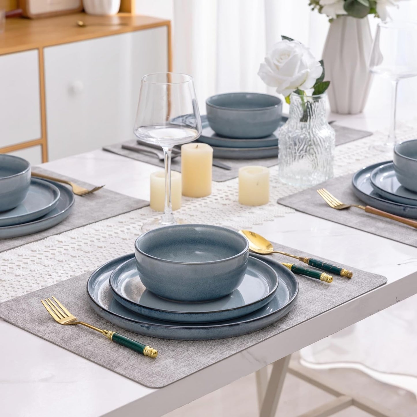 XTADW009 Dinnerware Set - Reactive Blue