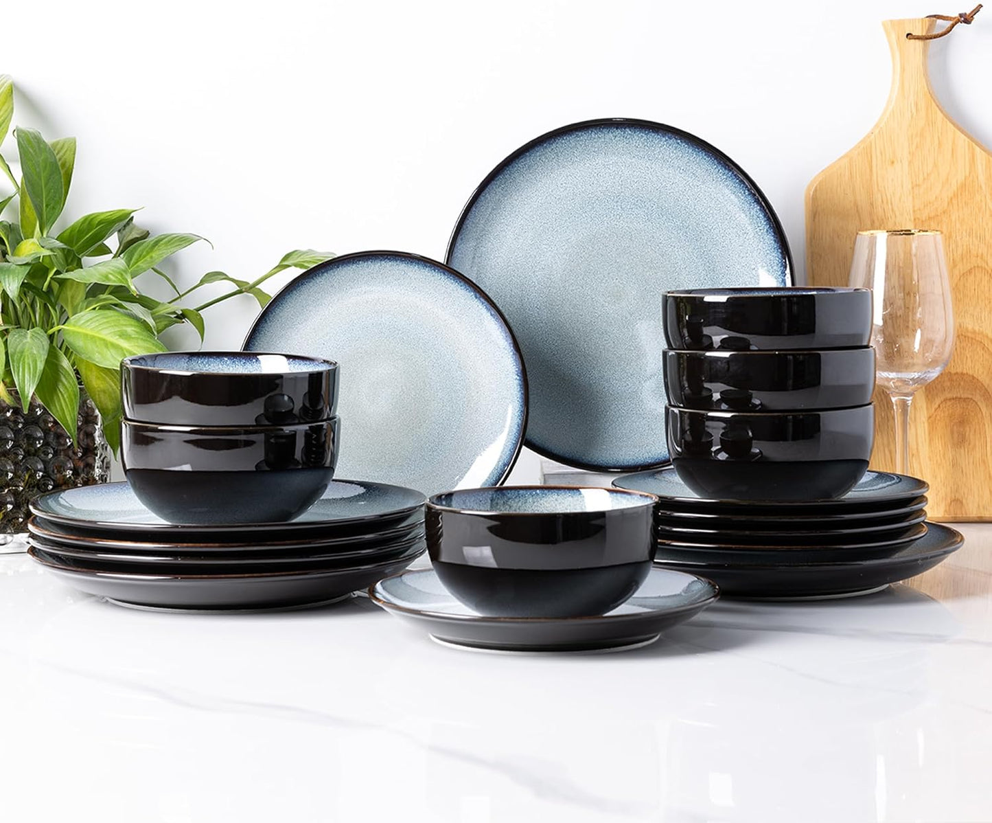 SLUDW069 Dinnerware Set - Dreamy Moonlight-Gray White