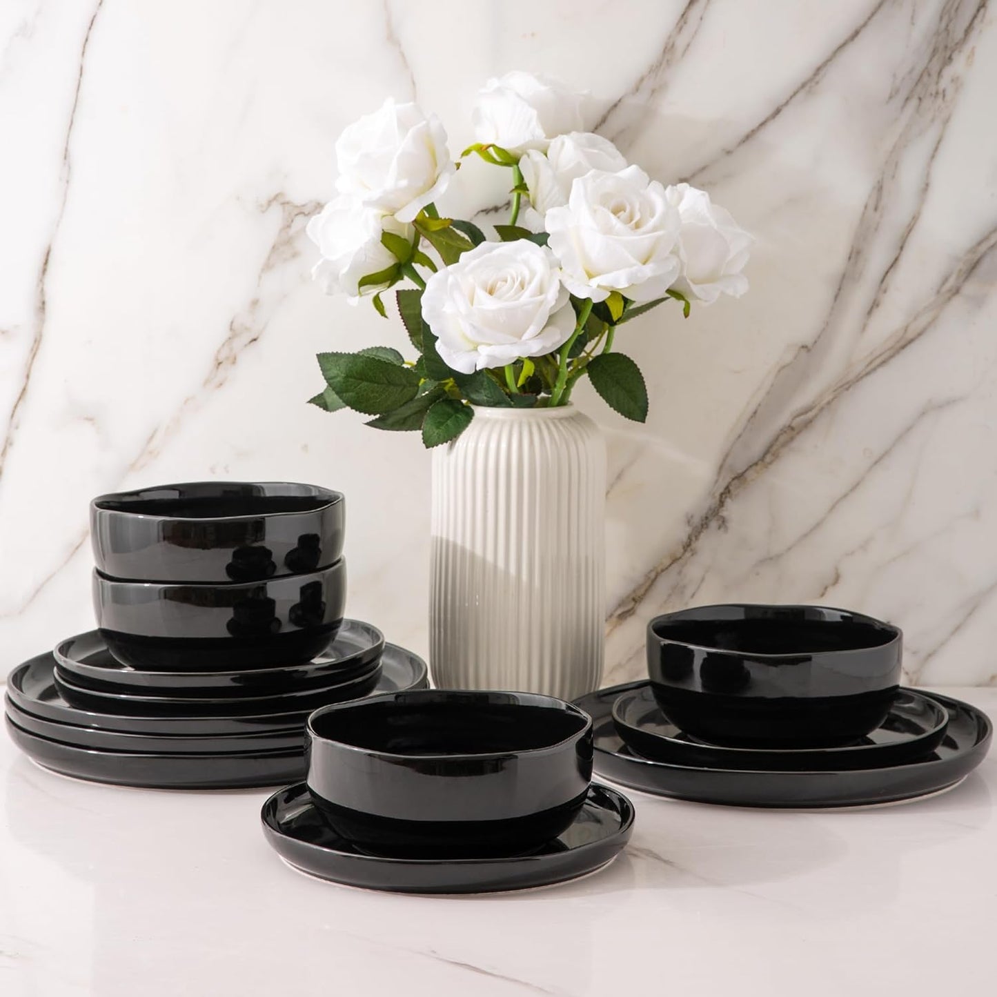 SLUDW065 Dinnerware Set - Black