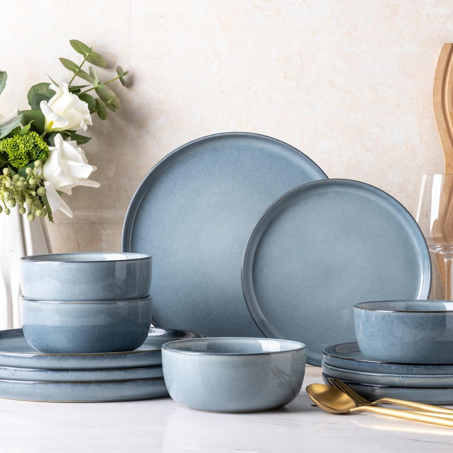 XTADW009 Dinnerware Set - Reactive Blue