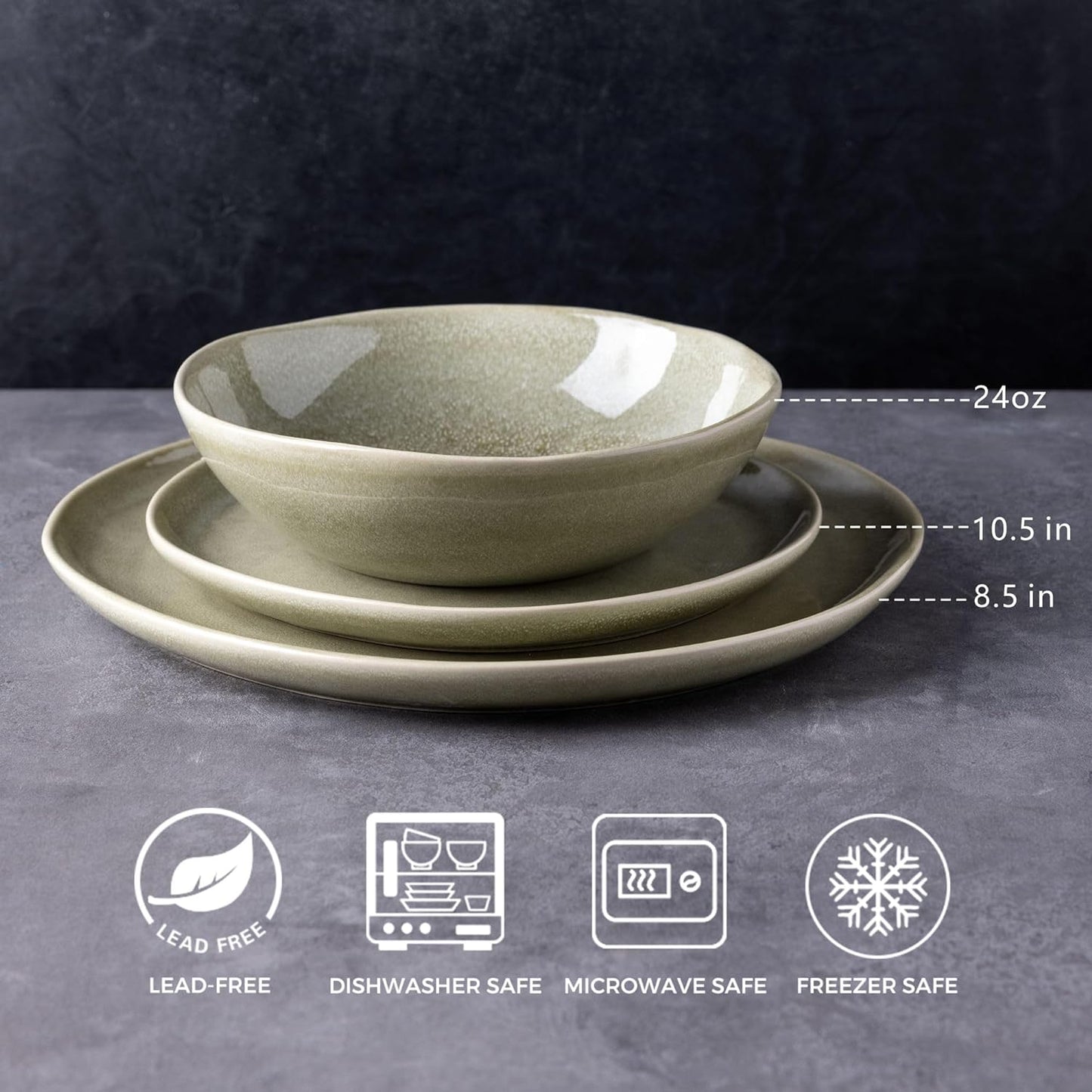 JYIDW007 Dinnerware Set - Olive Green