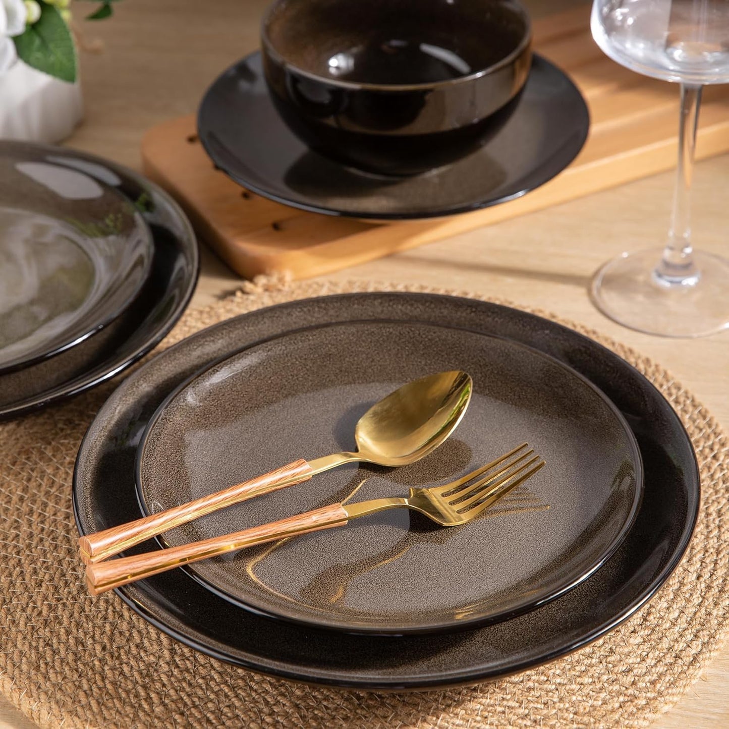 SLUDW069 Dinnerware Set - Dreamy Moonlight-Chestnut