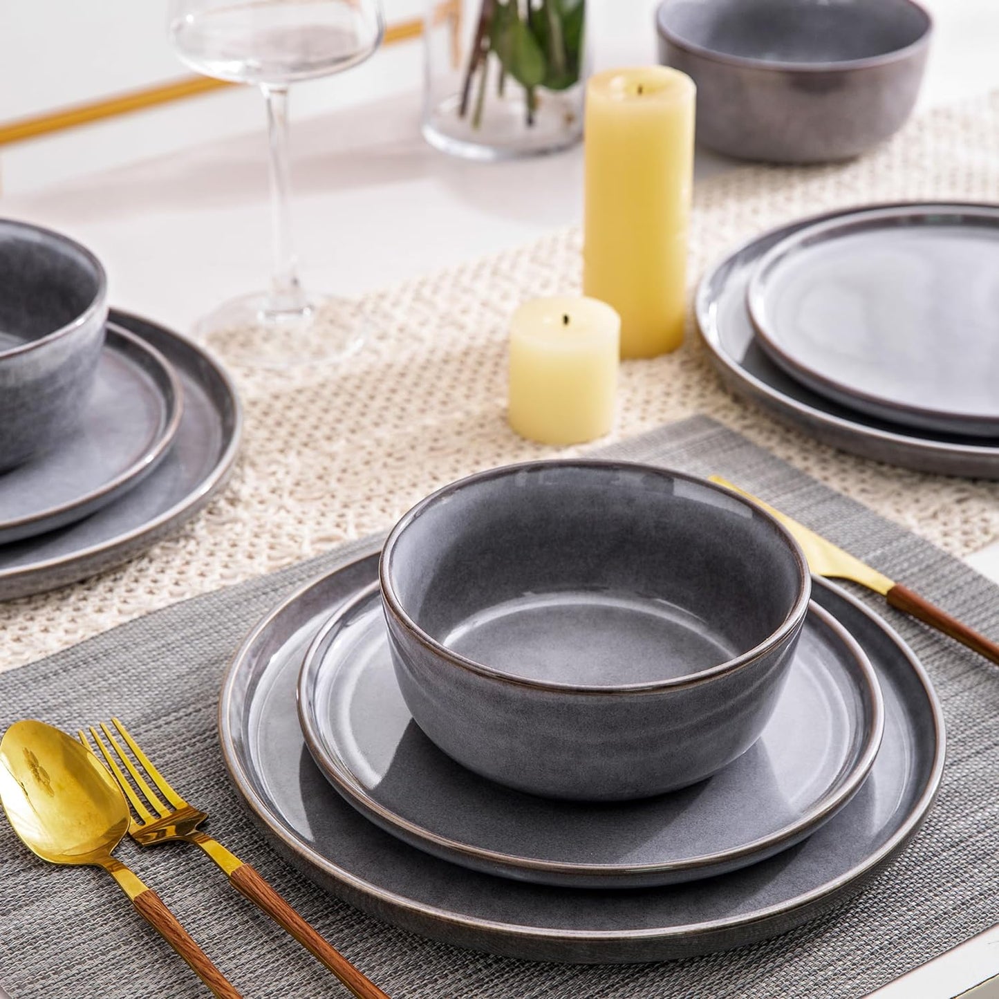 JYIDW009 Dinnerware Set - Reactive Grey