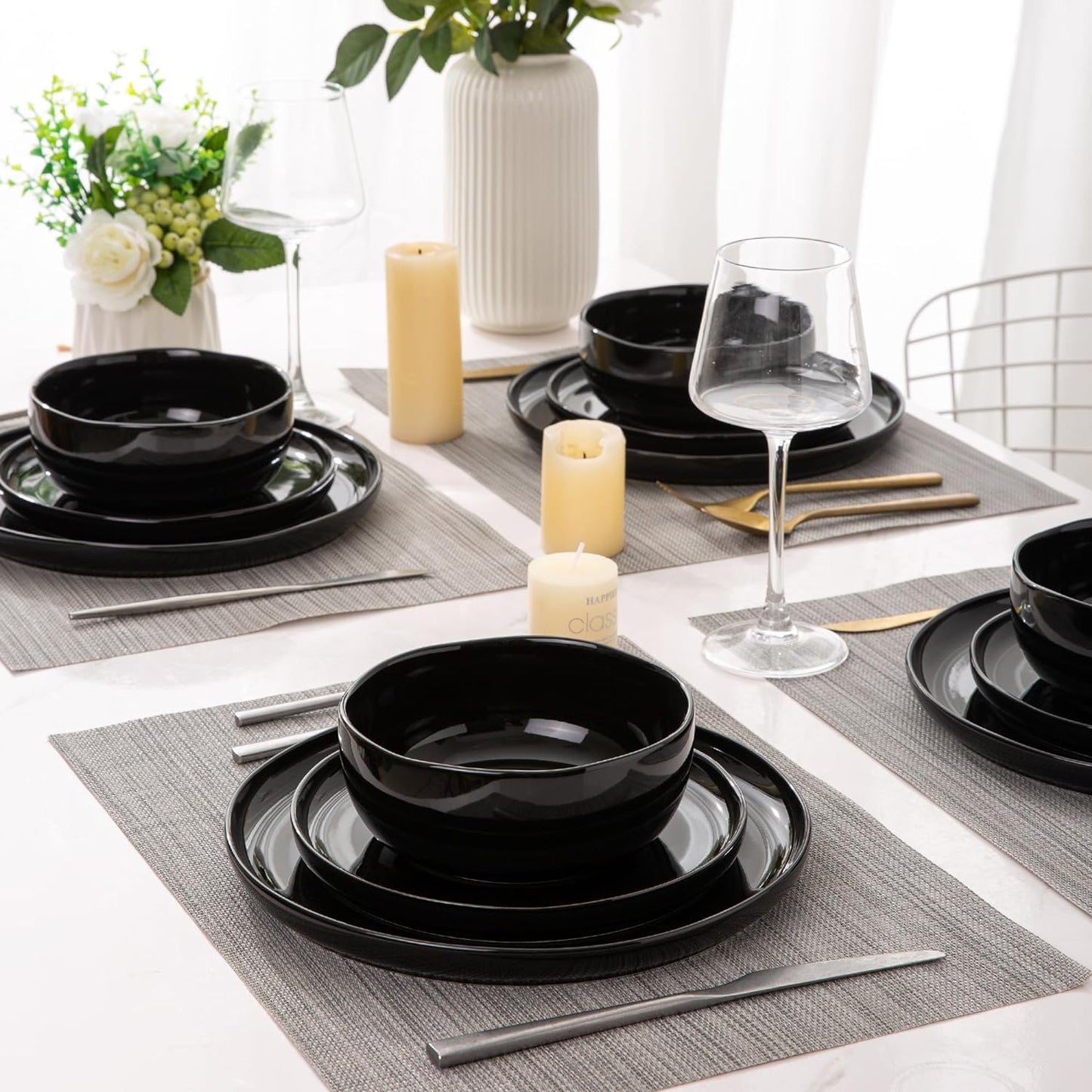 SLUDW065 Dinnerware Set - Black