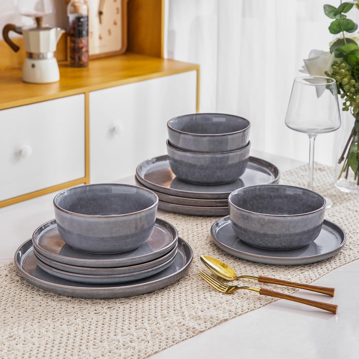 JYIDW009 Dinnerware Set - Reactive Grey