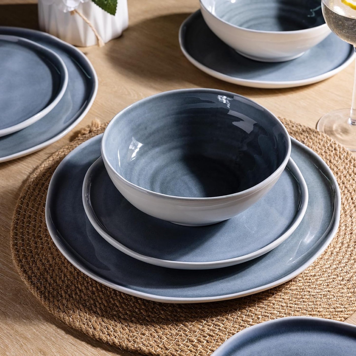 SLUDW015 Dinnerware Set - Light Jean Blue