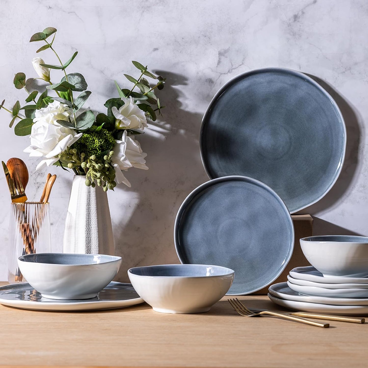 SLUDW015 Dinnerware Set - Light Jean Blue