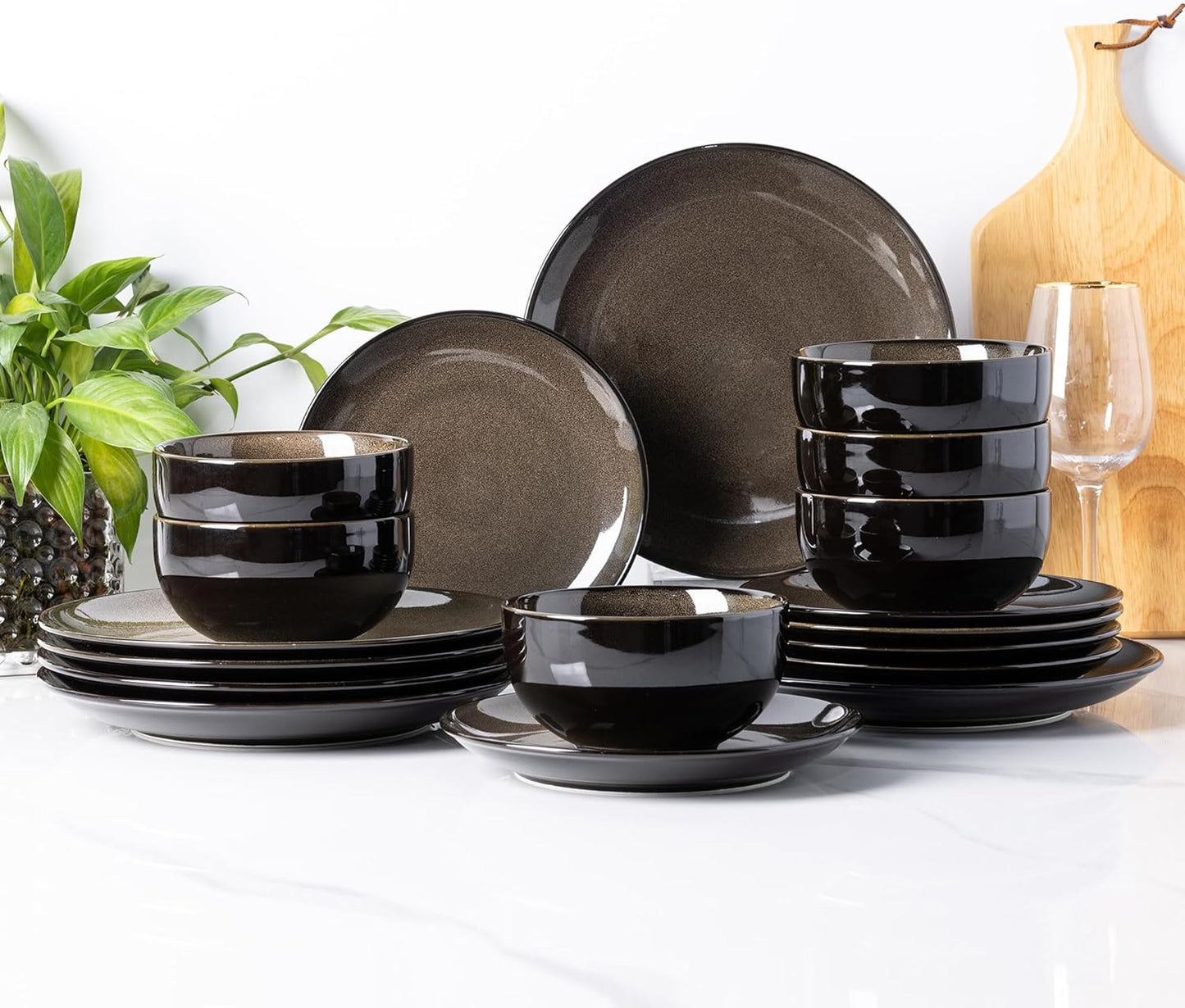 SLUDW069 Dinnerware Set - Dreamy Moonlight-Chestnut