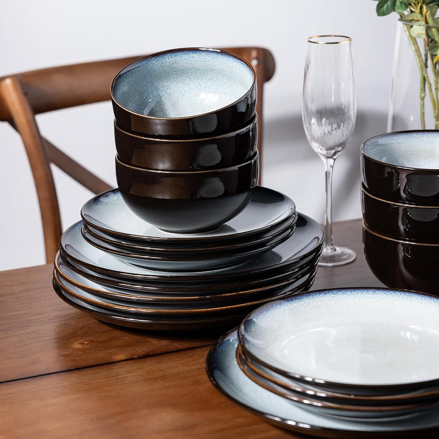 SLUDW069 Dinnerware Set - Dreamy Moonlight-Gray White