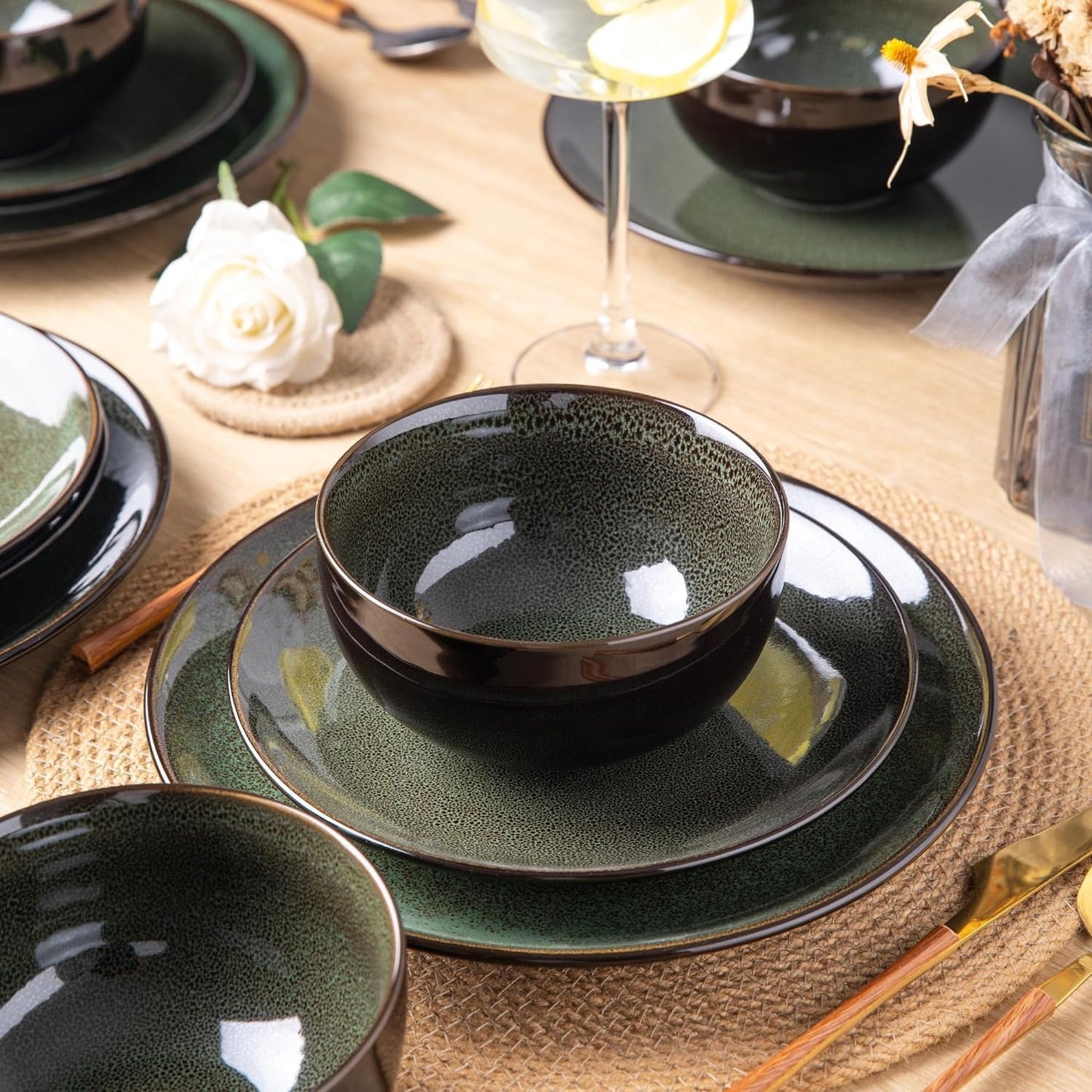 SLUDW069 Dinnerware Set - Dreamy Moonlight-Green