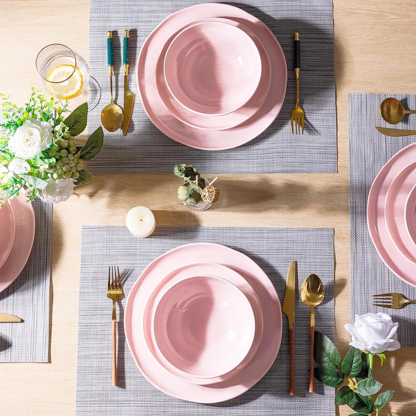 SLUDW015 Dinnerware Set - Pink