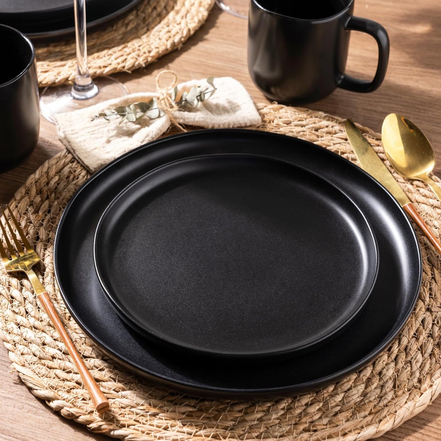 SLUDW005 Dinnerware Set - Matte Black