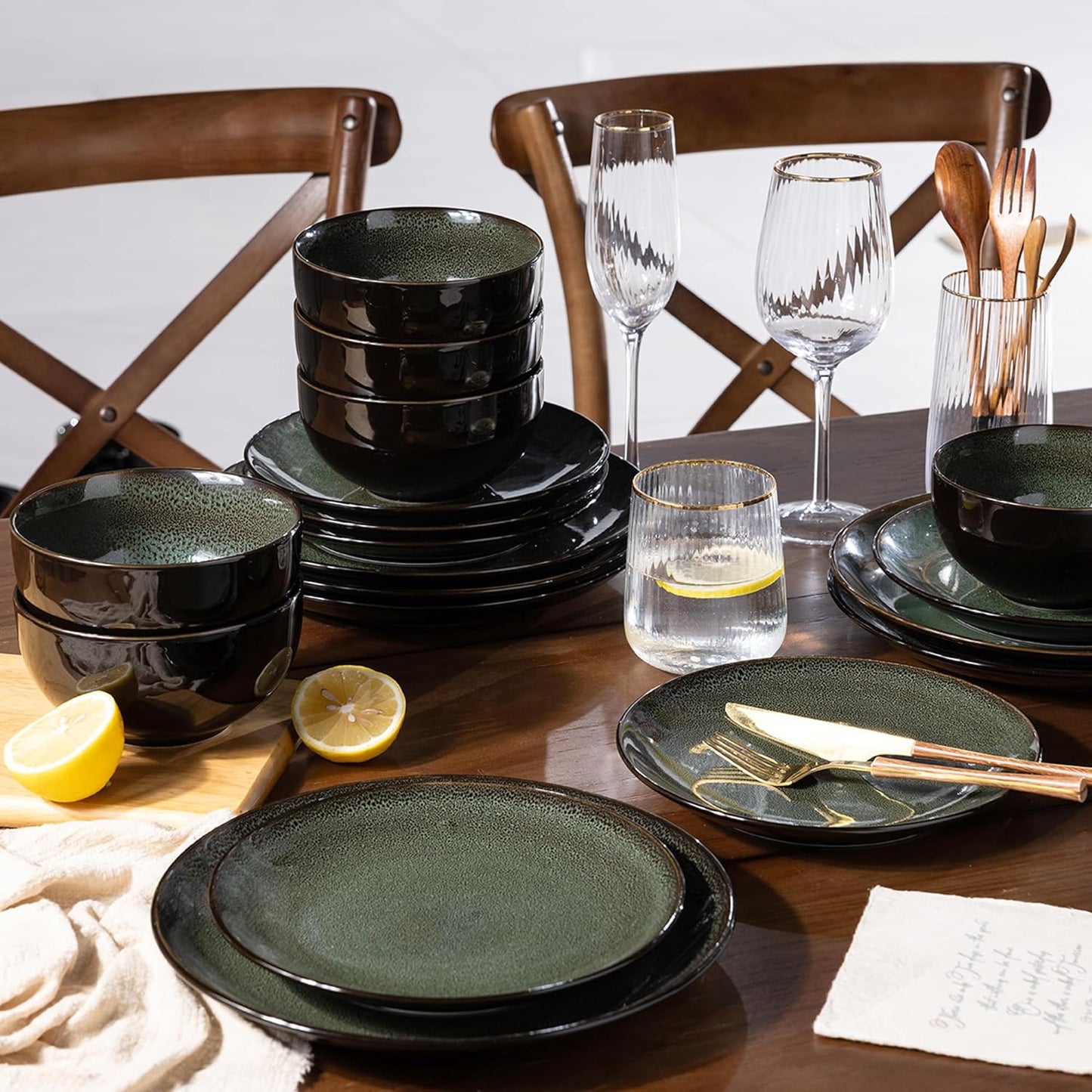 SLUDW069 Dinnerware Set - Dreamy Moonlight-Green