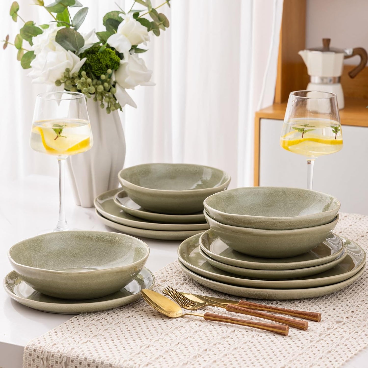 JYIDW007 Dinnerware Set - Olive Green