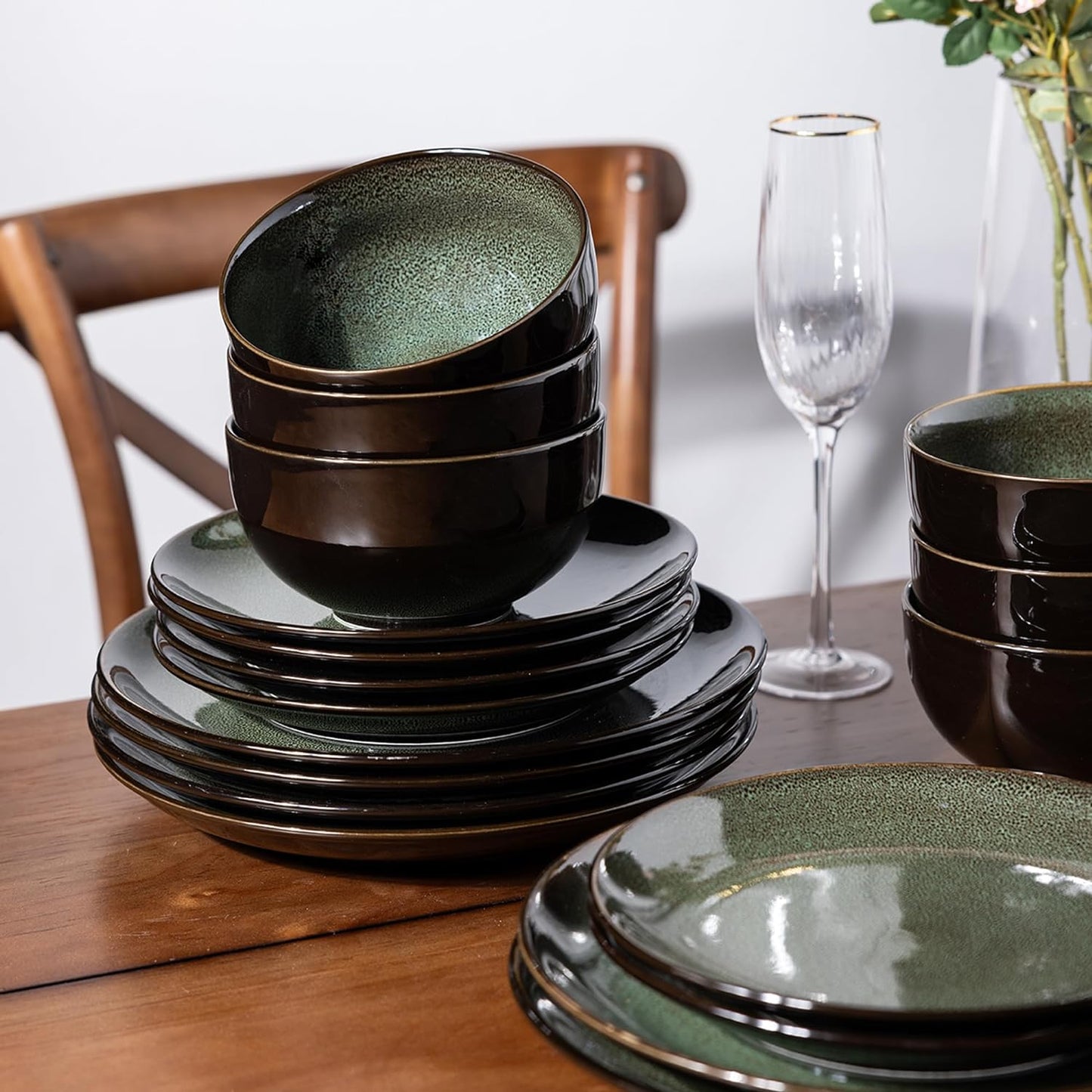 SLUDW069 Dinnerware Set - Dreamy Moonlight-Green