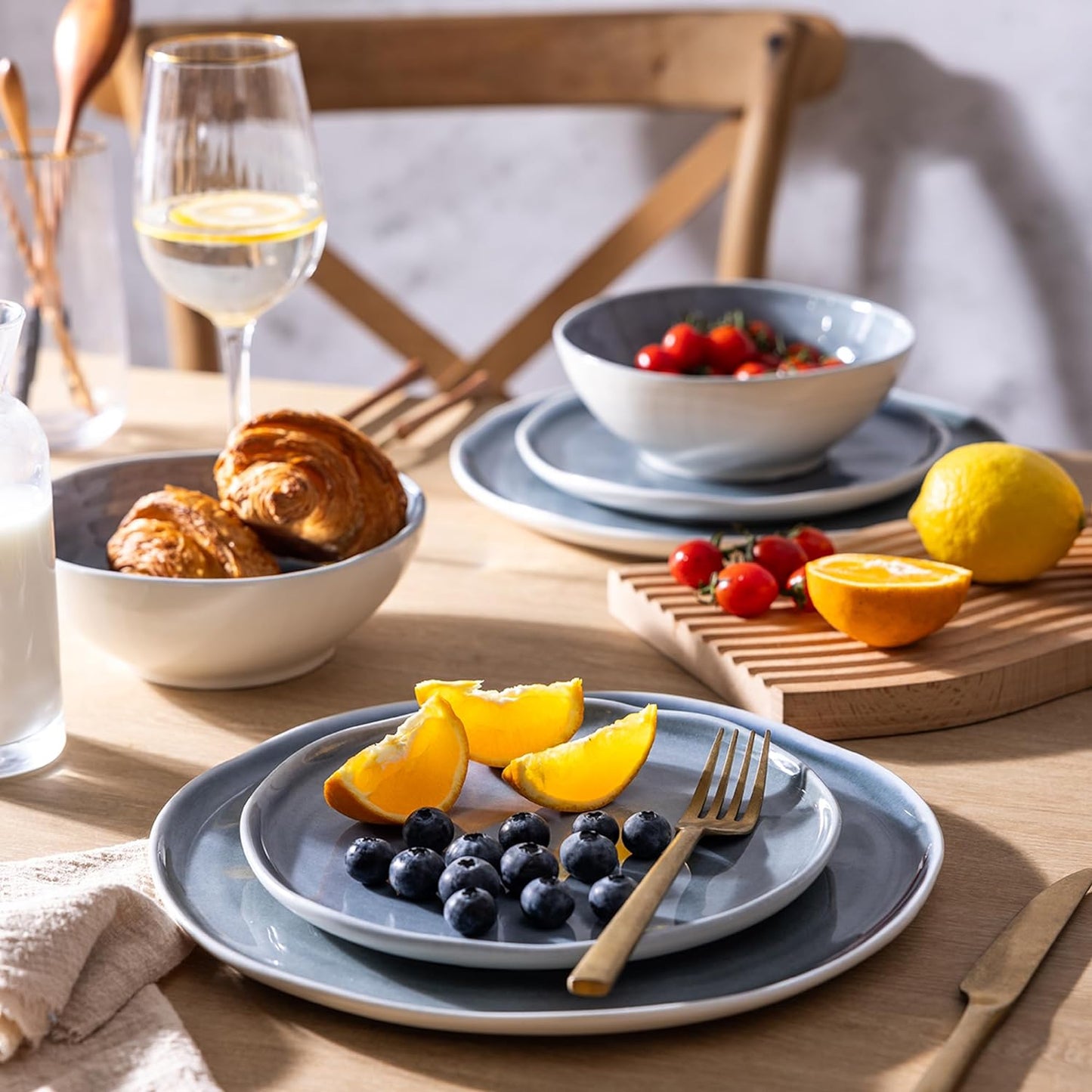 SLUDW015 Dinnerware Set - Light Jean Blue